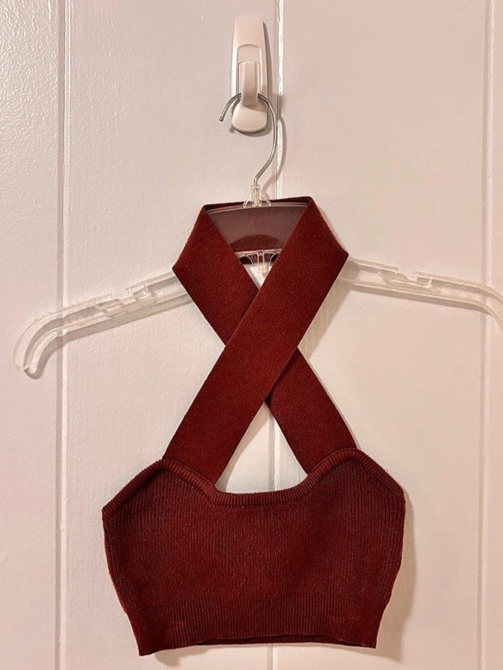 TIC TOC Brown Halter Crop Top Size Small Like New